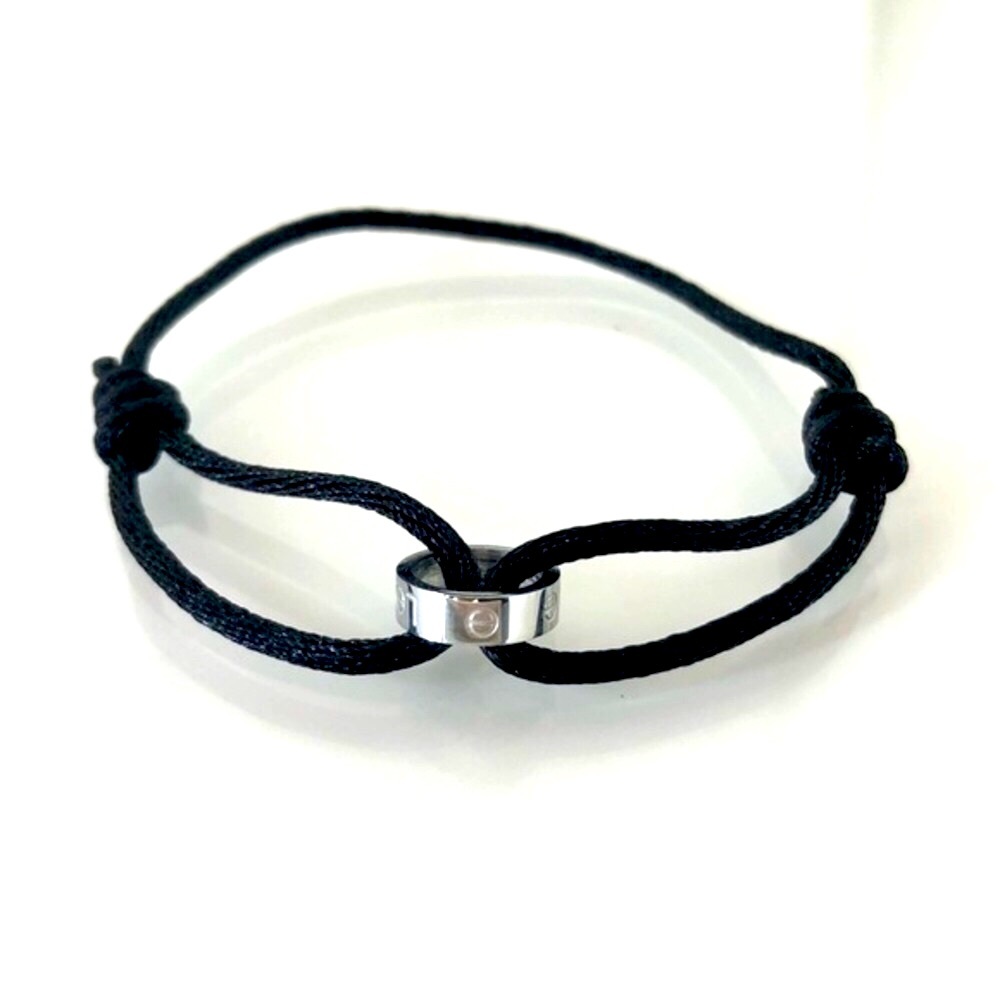 Screw Black Cord Bracelet